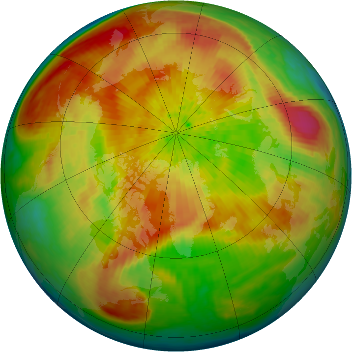 Arctic ozone map for 05 April 2004
